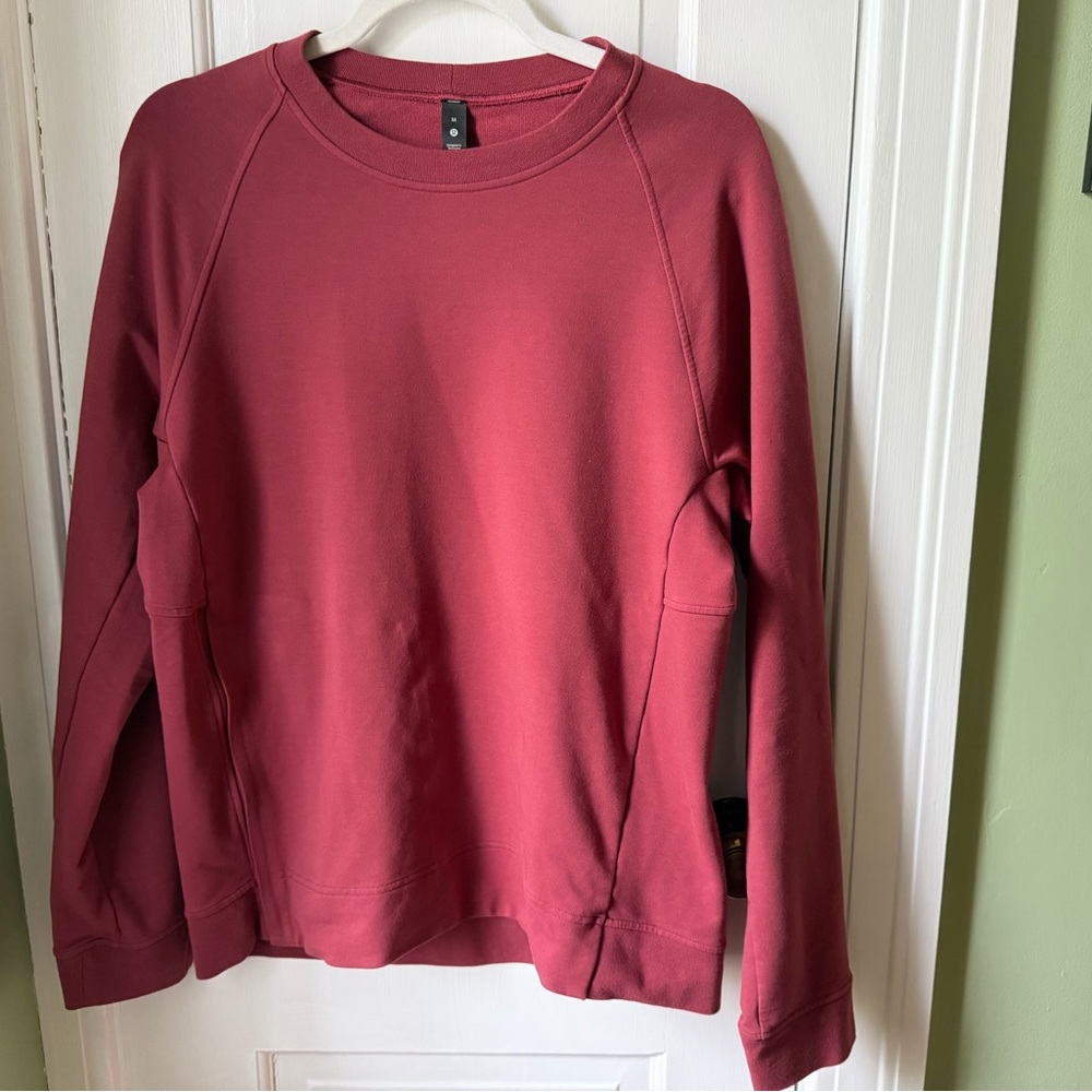 lululemon athletica crewneck sweatshirt in berry rose